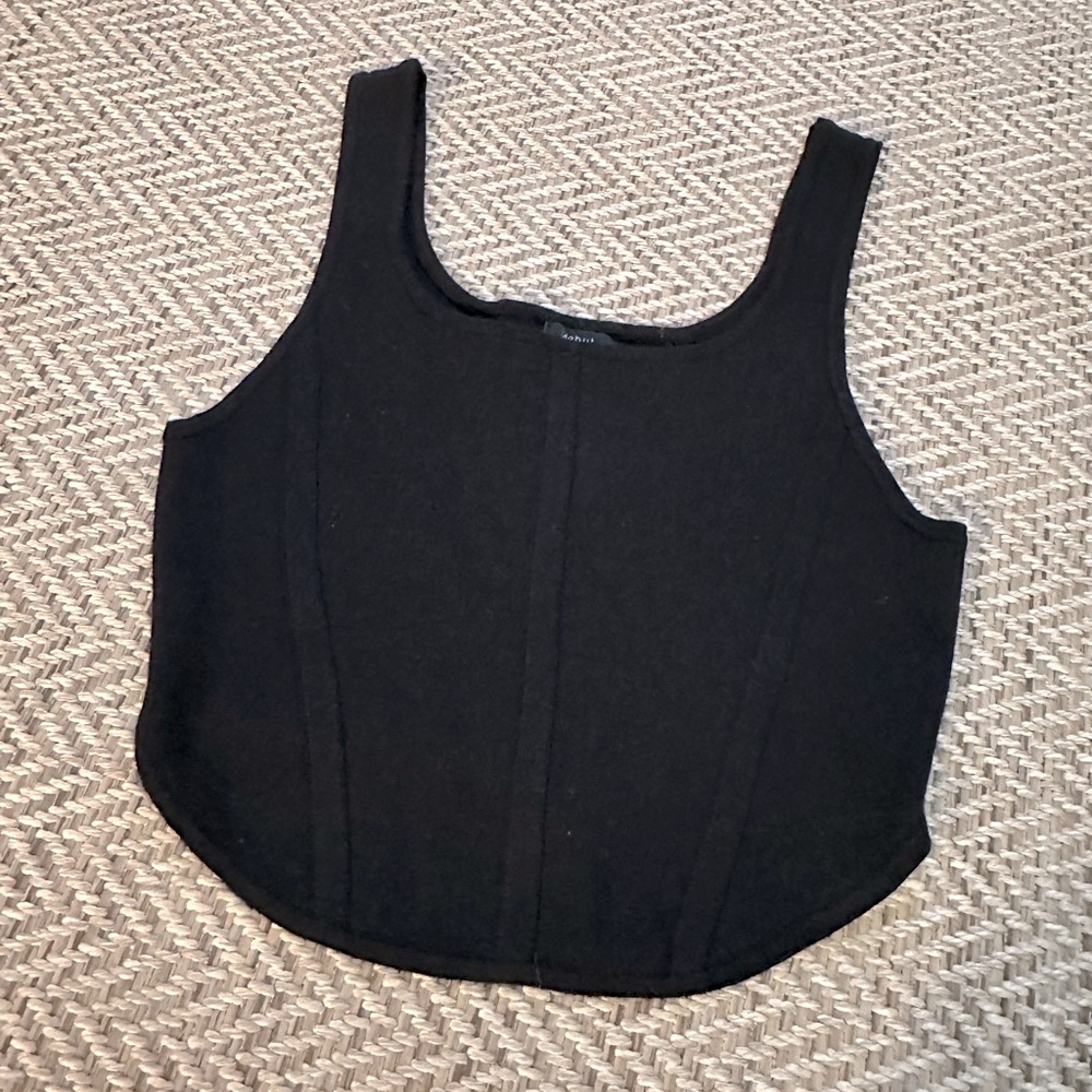 Black corset like crop top